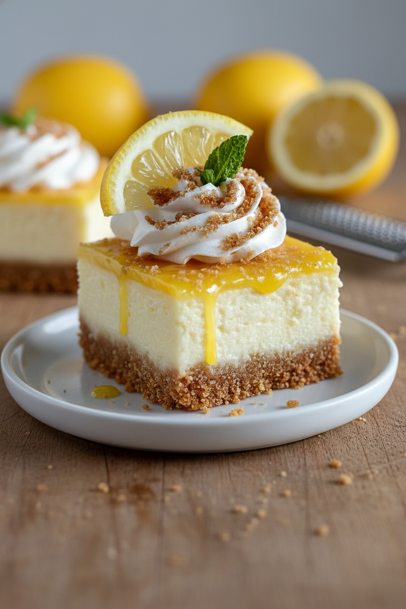 My Favorite Zesty Lemon Cheesecake Bars