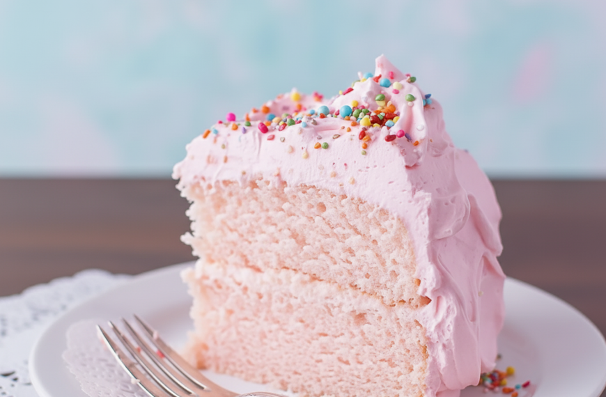 My Fluffy Pink Angel Food Cake with Marshmallow Frosting