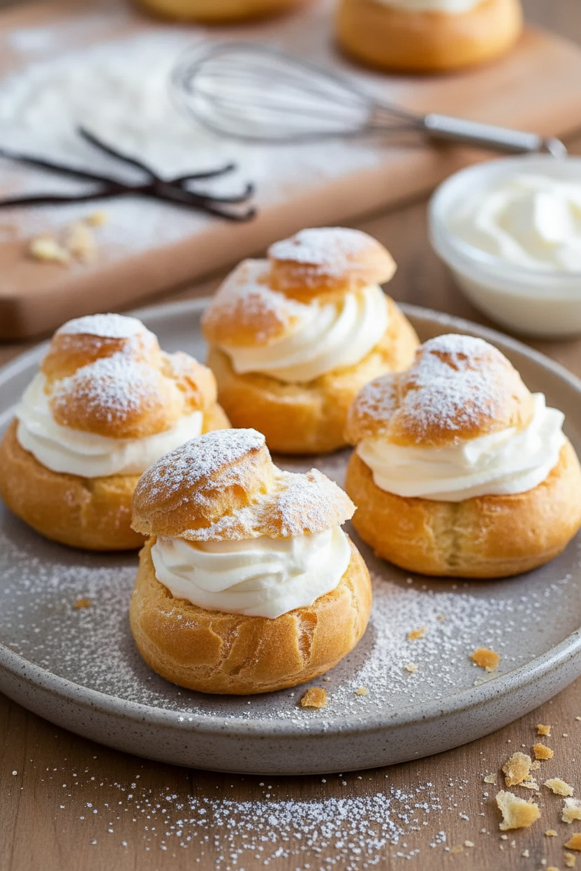 My Foolproof Cream Puff Recipe with Vanilla Filling