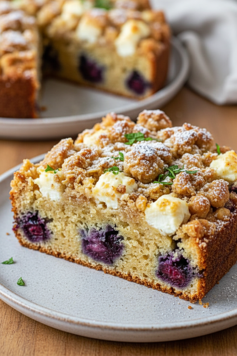 My Go-To Blueberry Streusel Breakfast Cake
