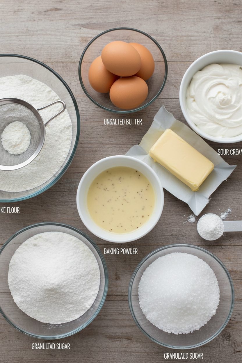 My Go-To Sour Cream Vanilla Butter Cake