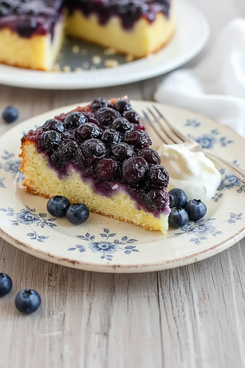 My Gooey Blueberry Upside-Down Cake