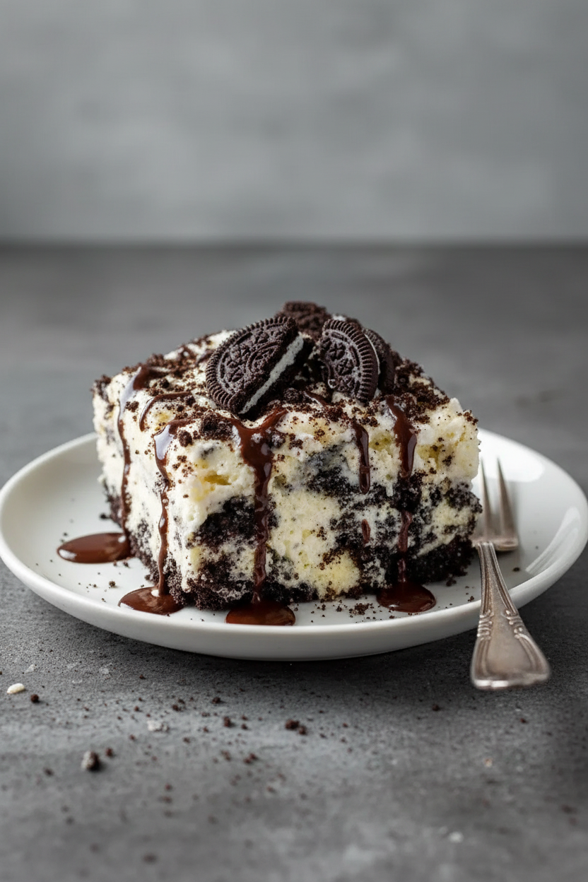 My Gooey Oreo Chocolate Slab Cake