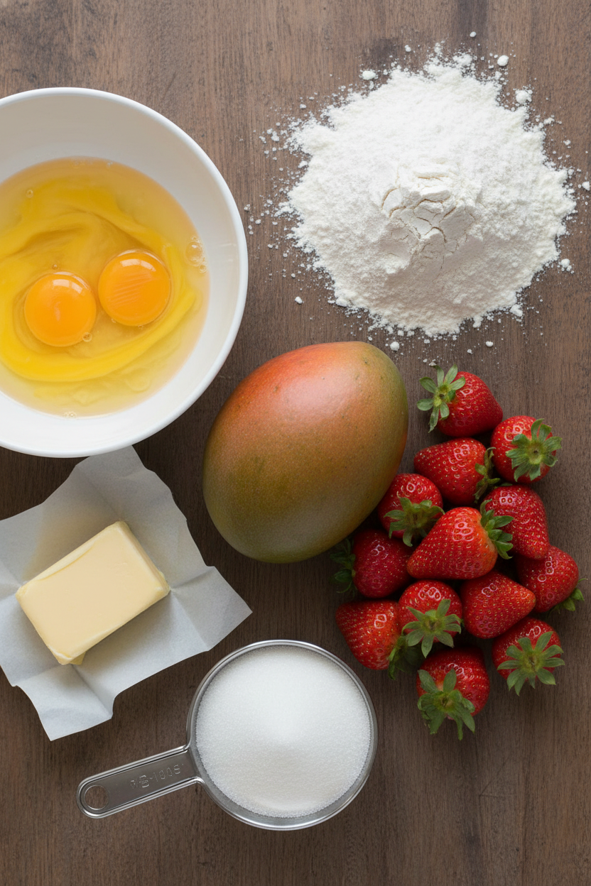 My Tropical Mango Strawberry Sunset Cupcakes