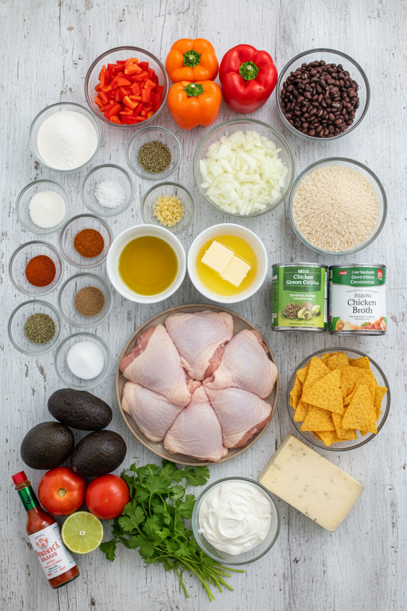 One Pot Chicken Fajita Rice Soup