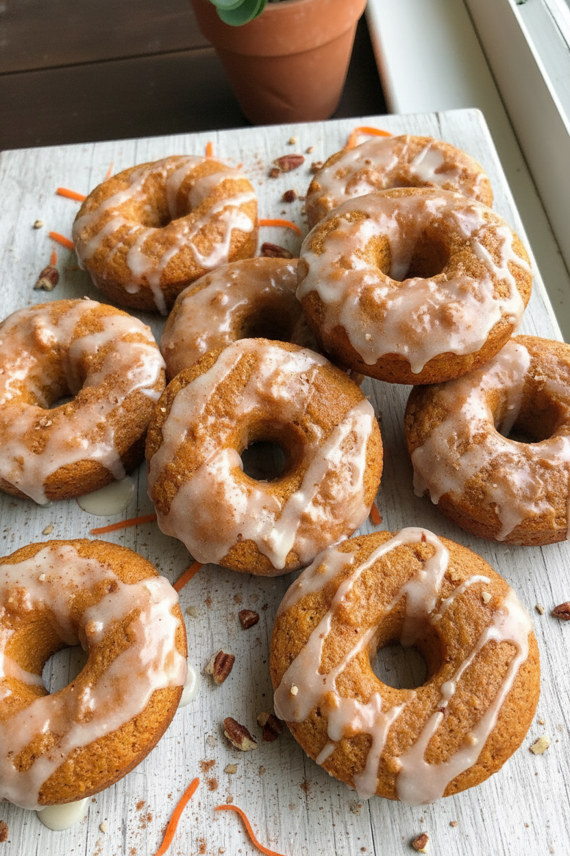Oven Baked Carrot Cake Donuts