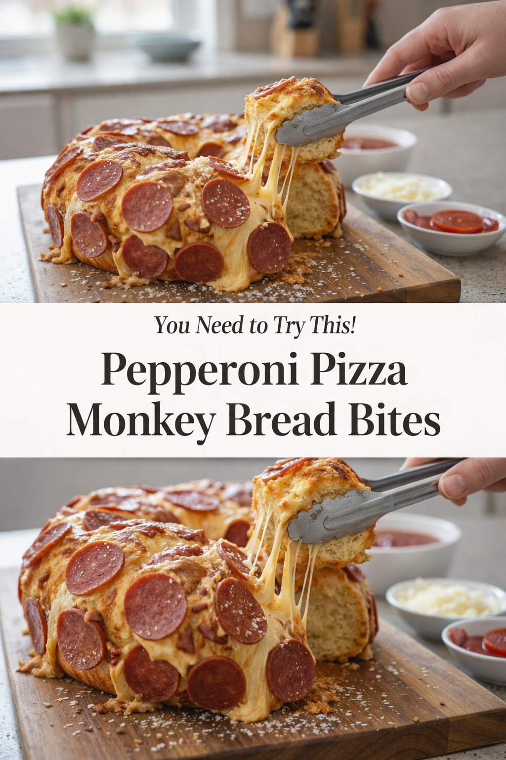 Pepperoni Pizza Monkey Bread Bites
