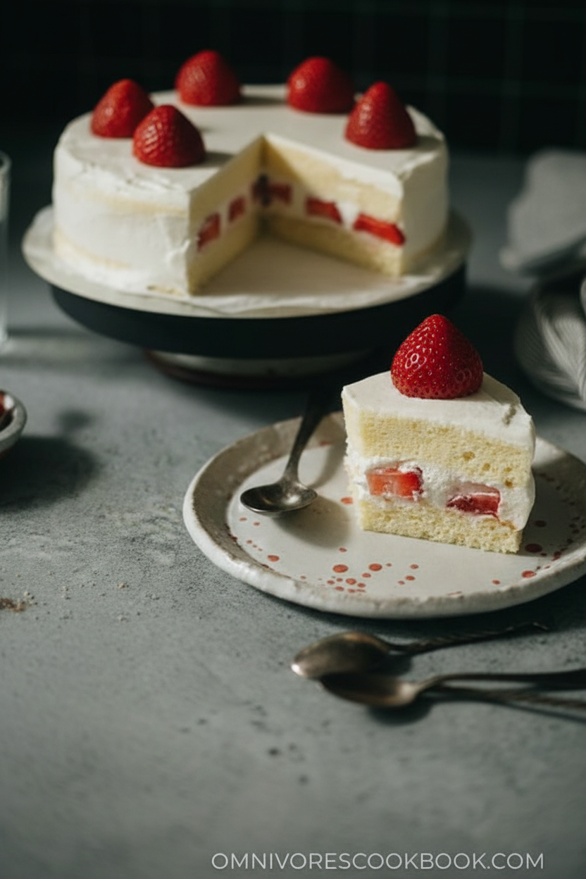 Perfect Strawberry Shortcake with Cream and Syrup