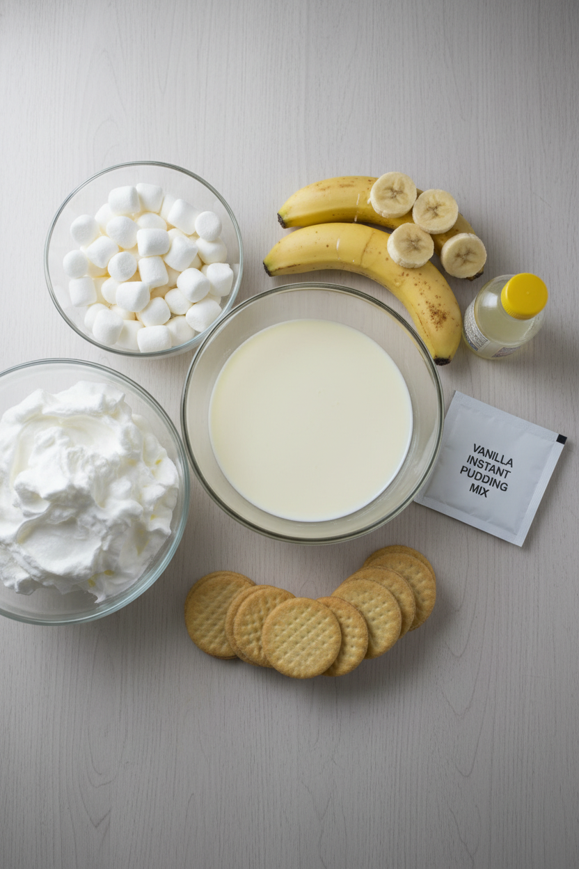 Potluck Berry Banana Cloud Pudding