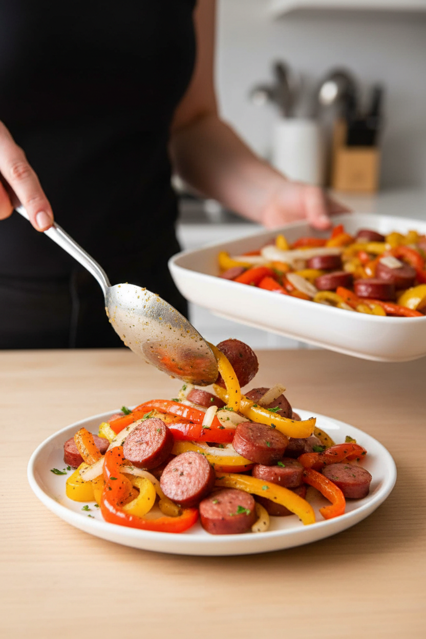 Quick Sausage and Pepper Sheet Pan Dinner
