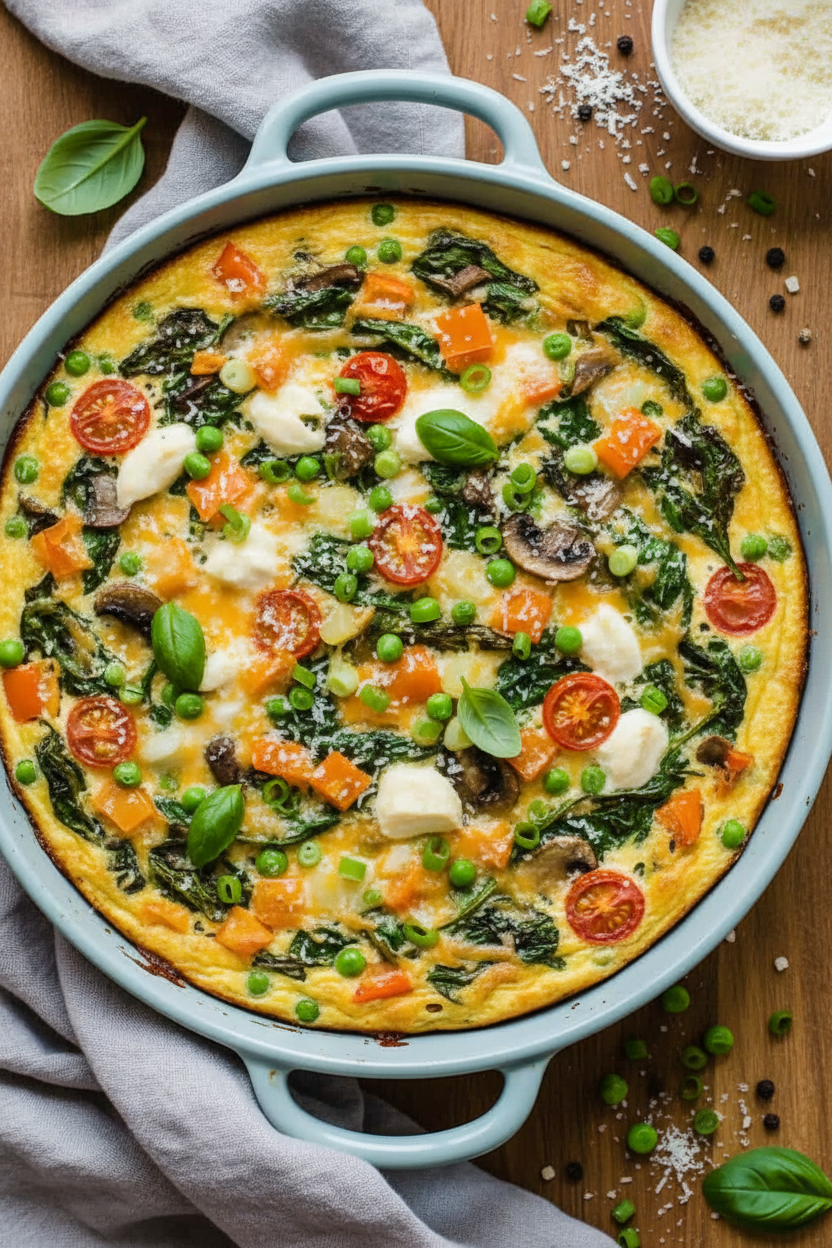 Quick Spinach and Pea Morning Frittata