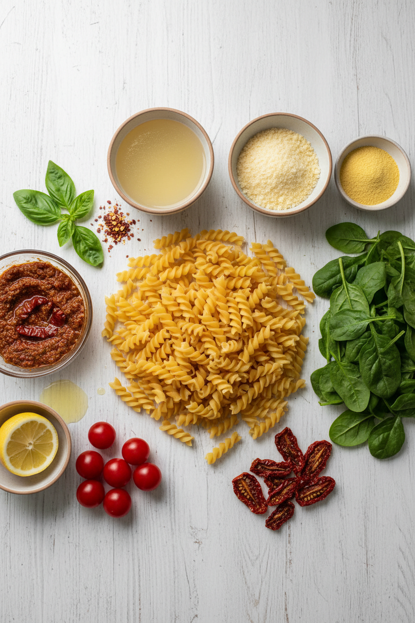 Quick Sun-Dried Tomato Pesto Pasta