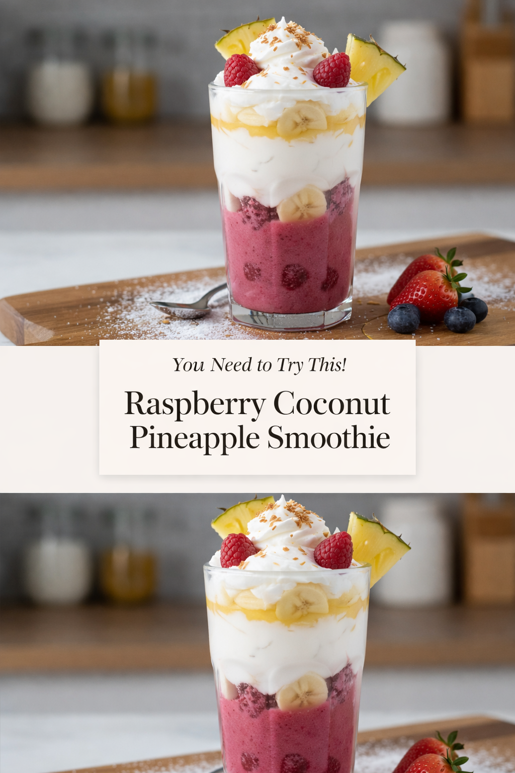Raspberry Coconut Pineapple Smoothie