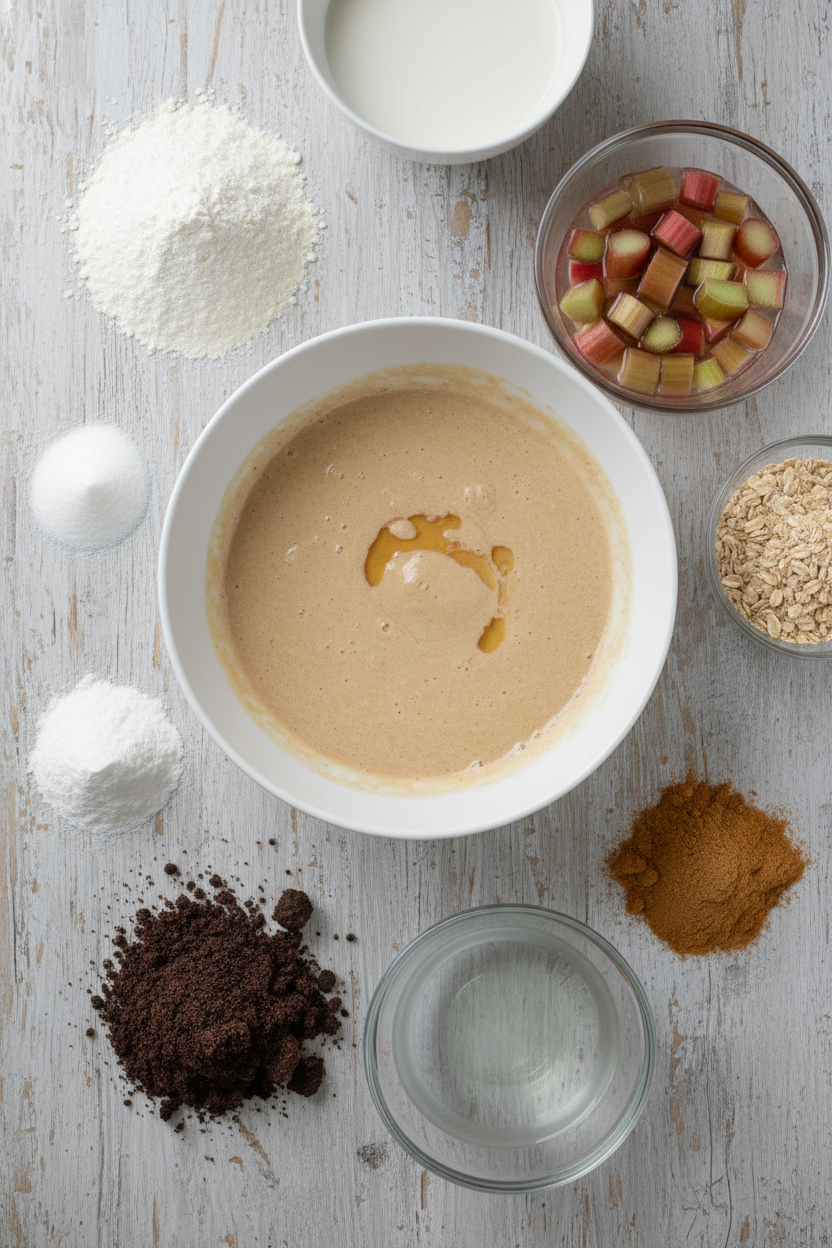 Rhubarb Streusel Coffee Muffins