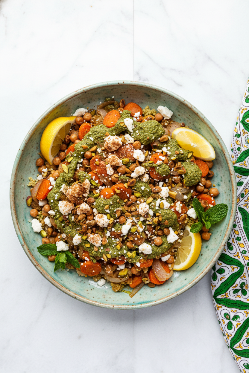 Roasted Carrot and Spring Herb Couscous Bowl
