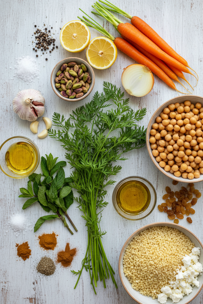 Roasted Carrot and Spring Herb Couscous Bowl
