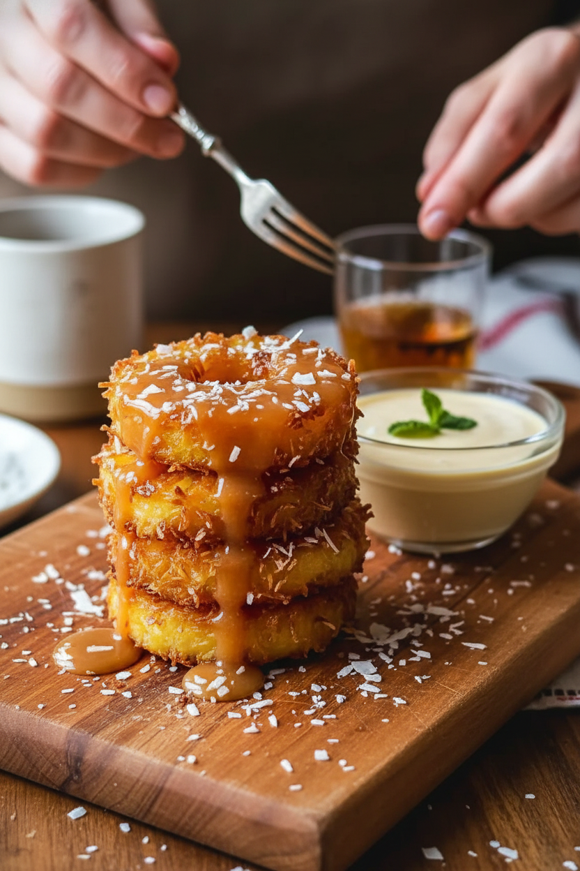 Rum Glazed Fried Pineapple Slices