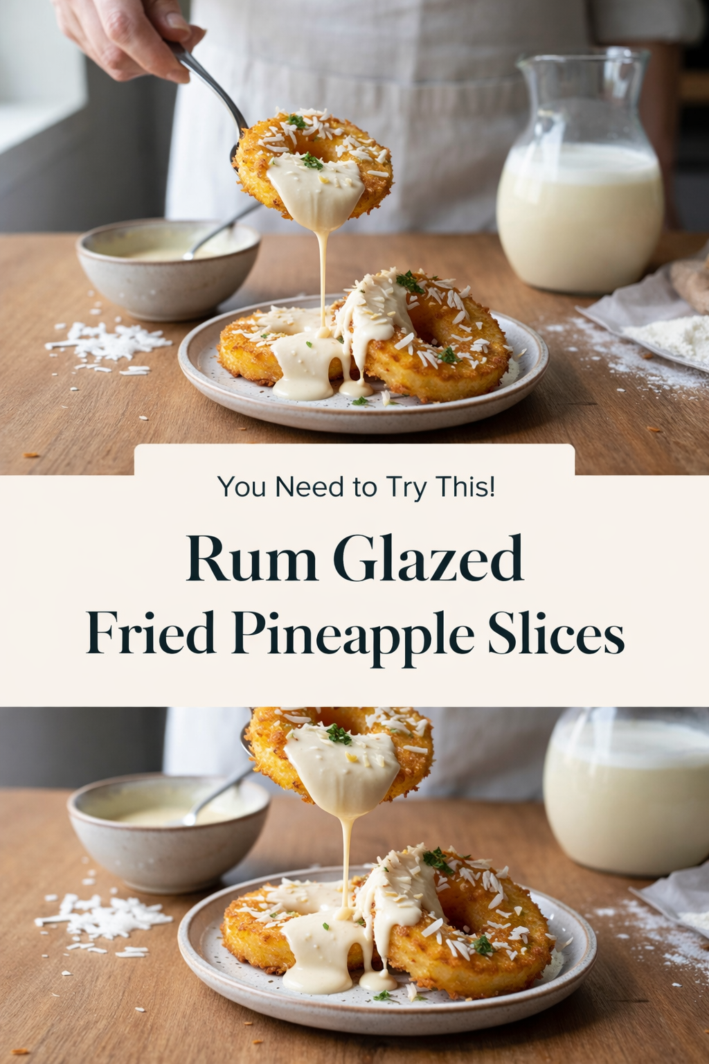 Rum Glazed Fried Pineapple Slices