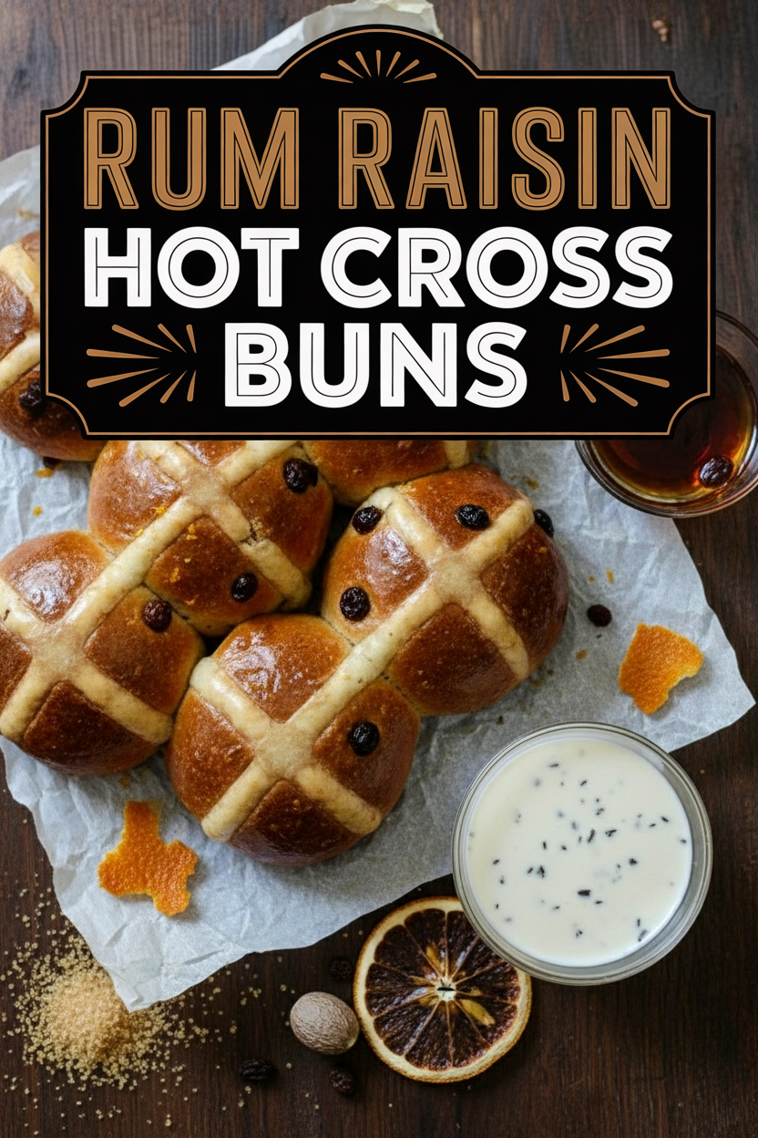 Rum Raisin Hot Cross Buns