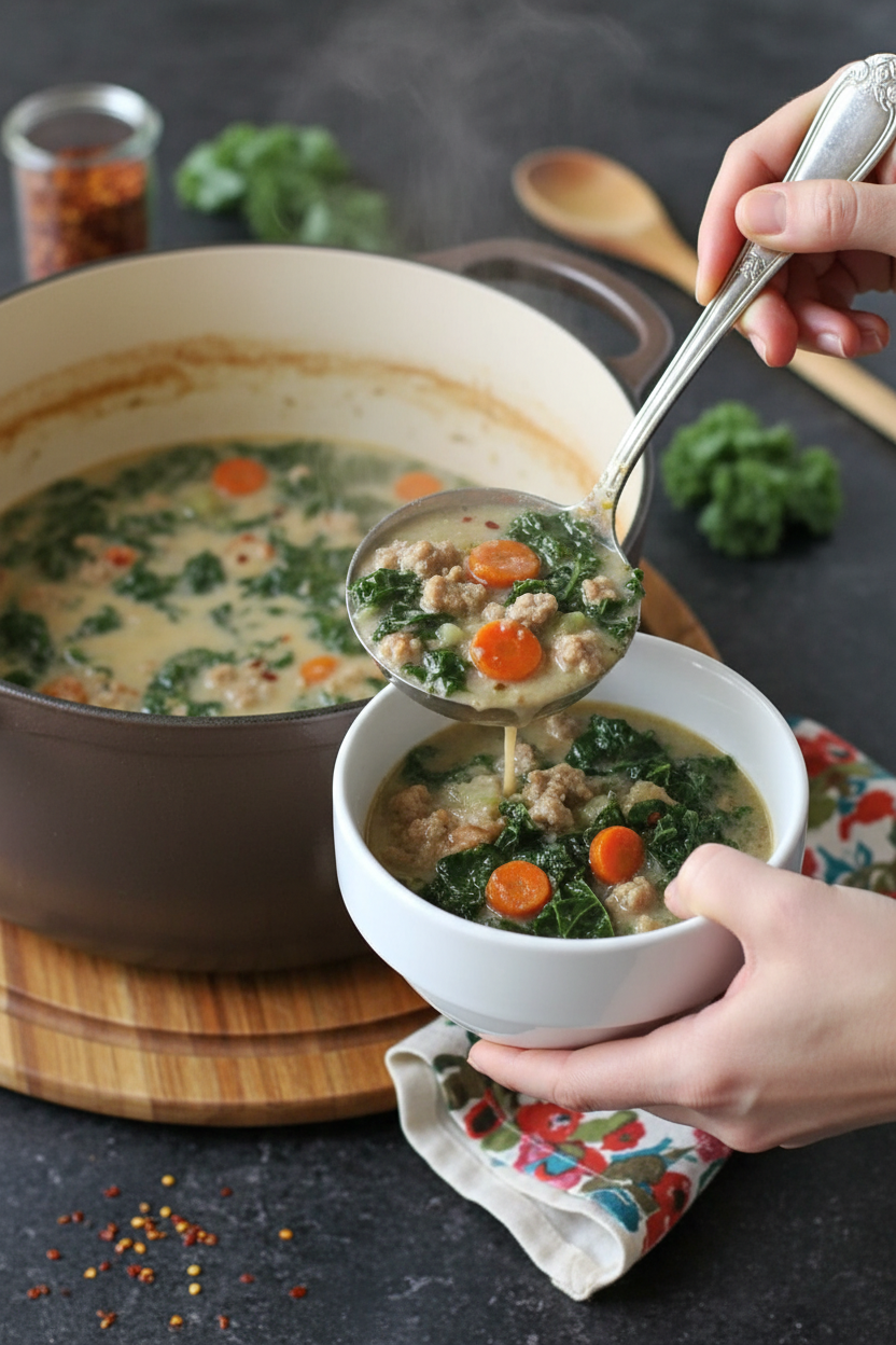 Sausage Kale Soup in One Pot