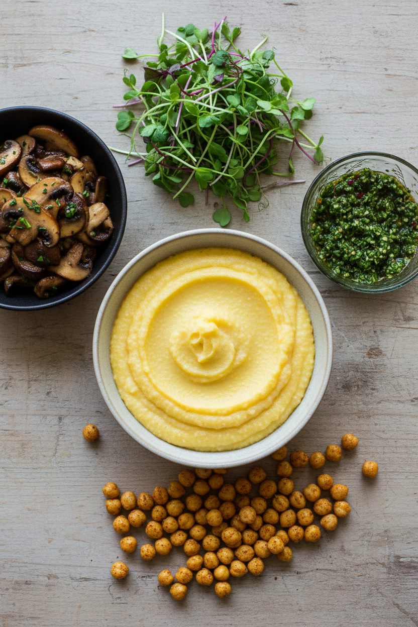 Savory Mushroom Herb Polenta Bowl