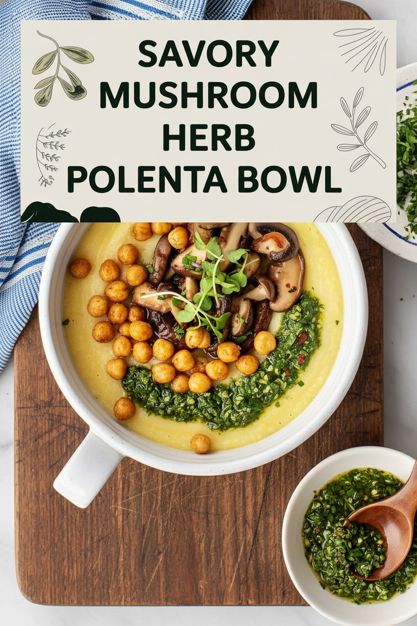 Savory Mushroom Herb Polenta Bowl