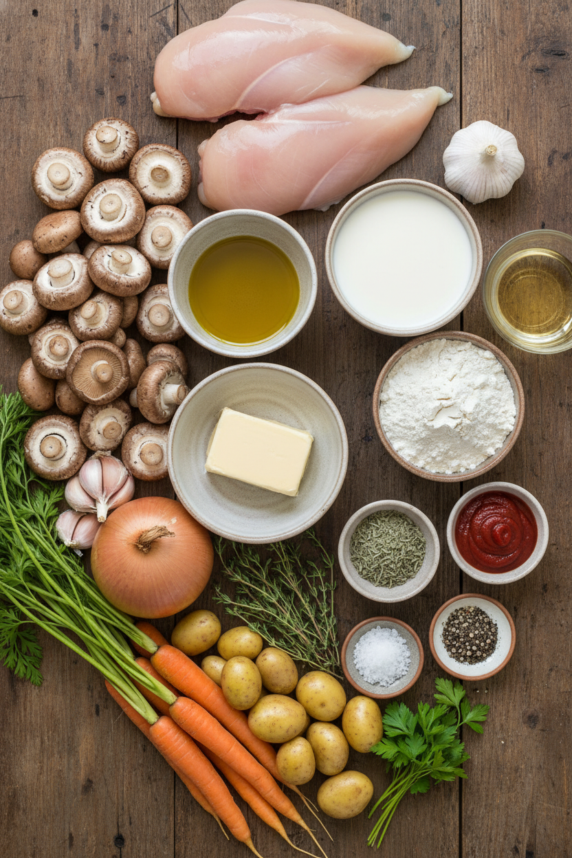 Savory Sheet Pan Chicken with Mushrooms and Carrots
