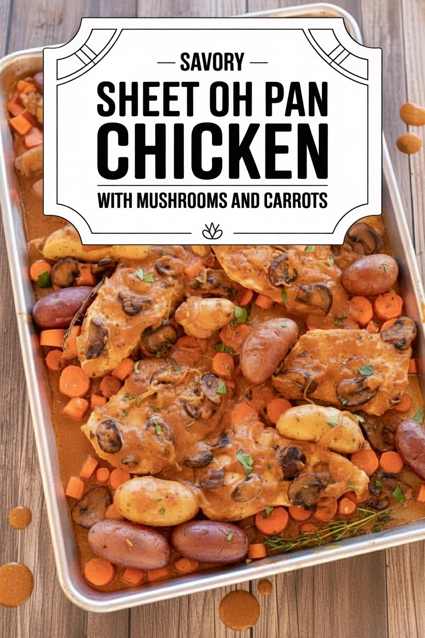 Savory Sheet Pan Chicken with Mushrooms and Carrots