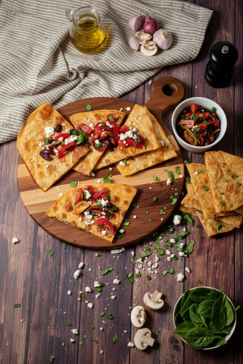 Savory Spinach Mushroom Morning Quesadillas