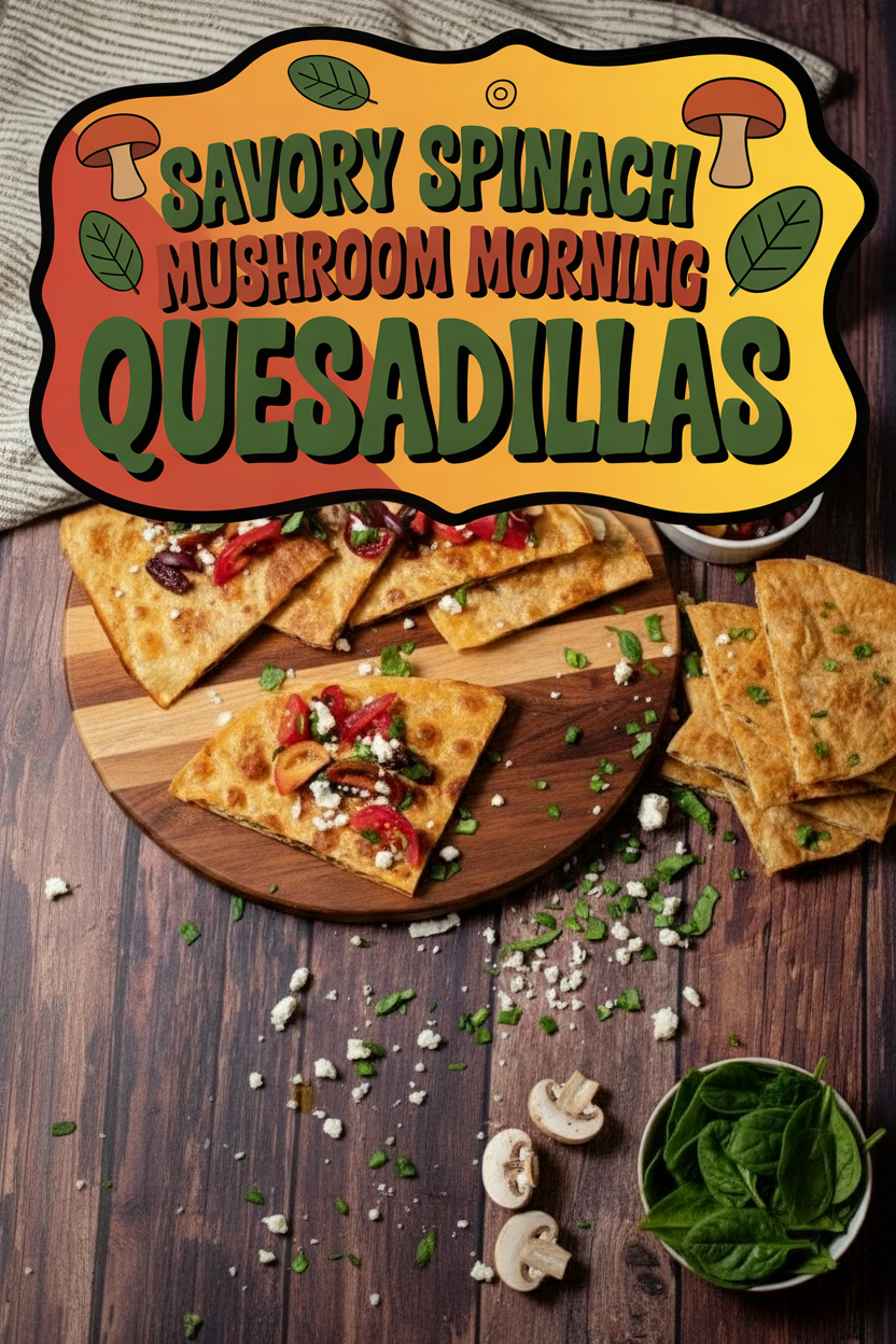 Savory Spinach Mushroom Morning Quesadillas