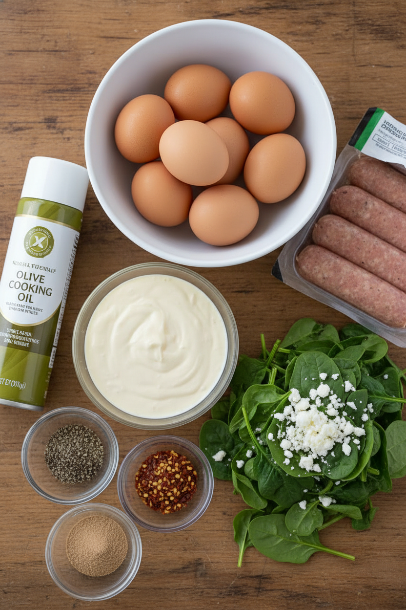 Savory Spinach Sausage Egg Bites