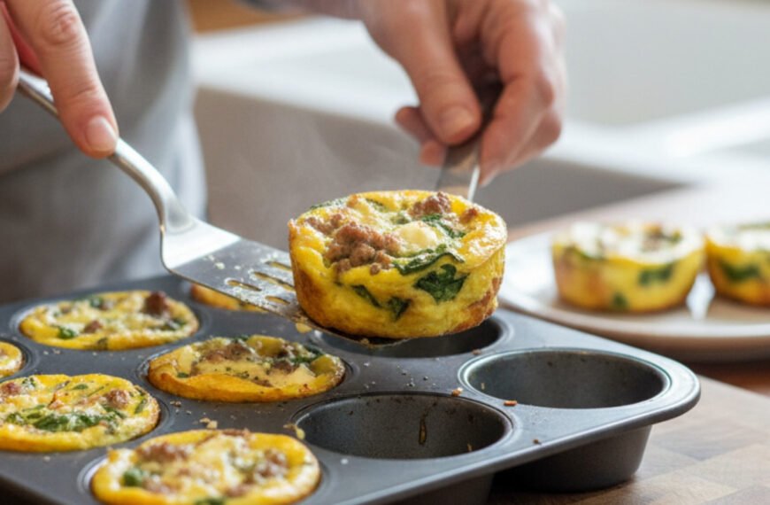 Low-Carb Keto Sausage and Spinach Egg Muffins