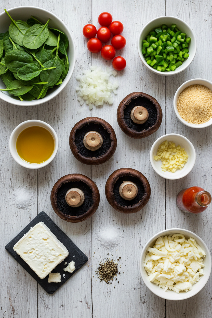 Savory Stuffed Portobello Mushrooms with Spinach