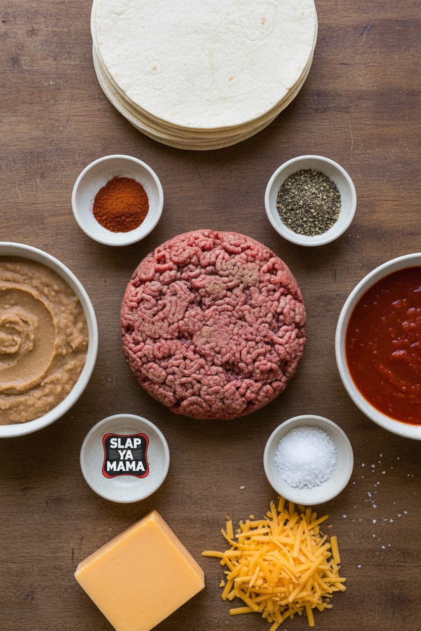 Simple Beef and Bean Enchilada Bake