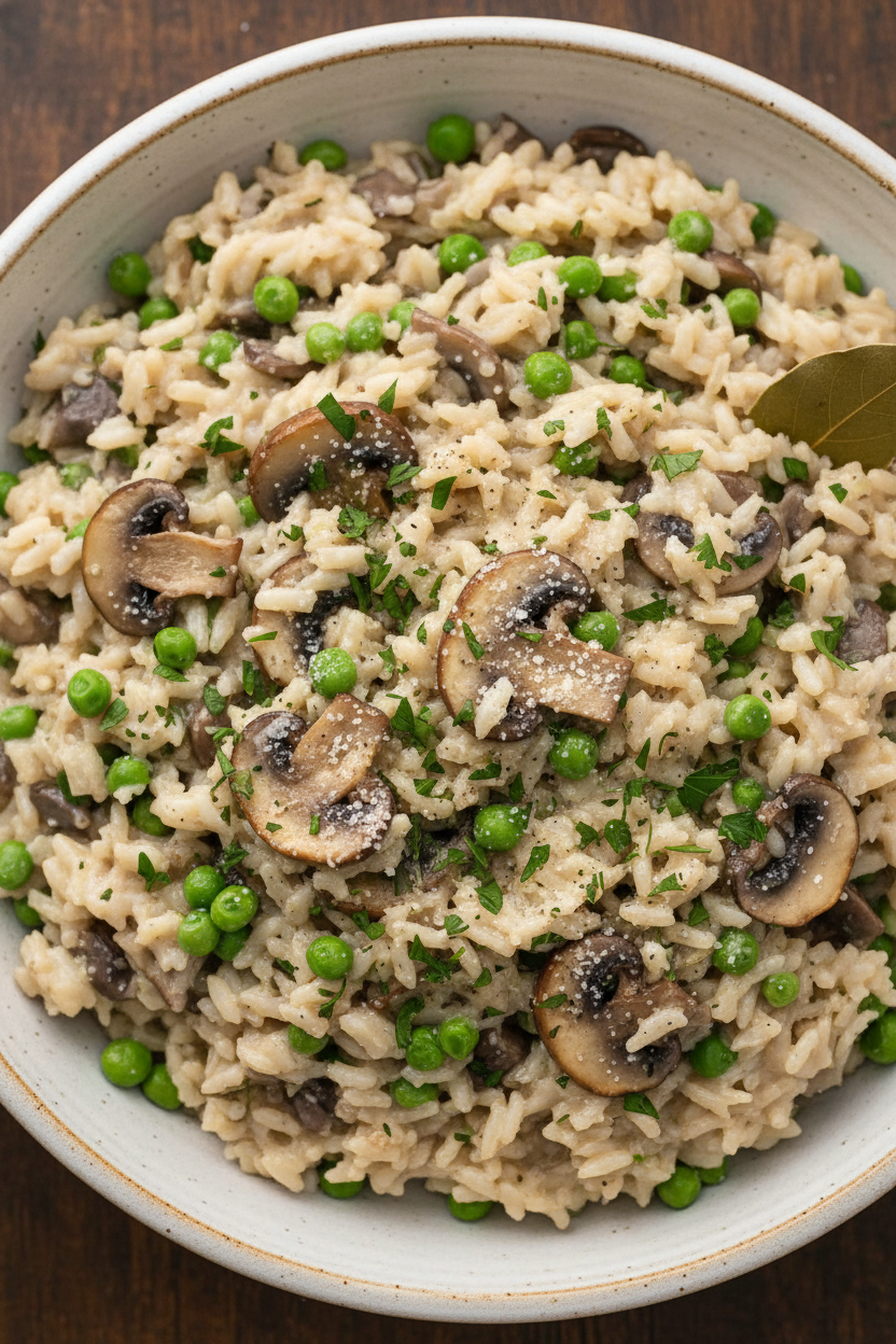 Simple Creamy Mushroom Risotto