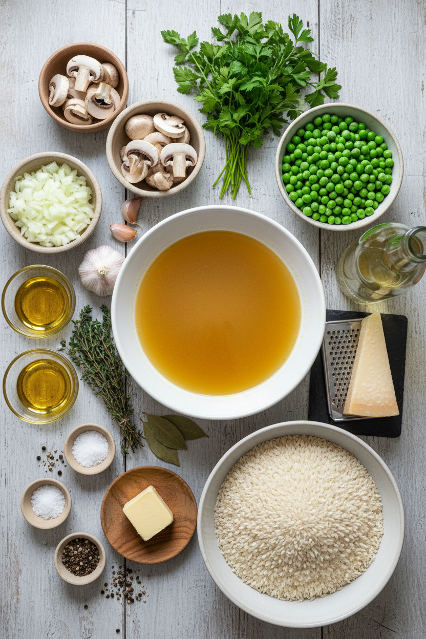 Simple Creamy Mushroom Risotto