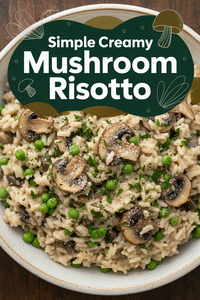 Simple Creamy Mushroom Risotto