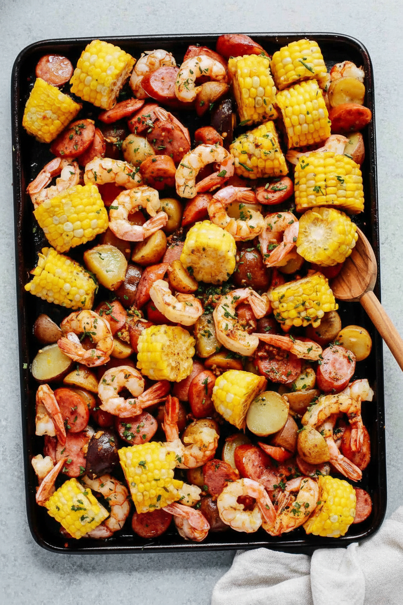Simple Shrimp and Vegetable Sheet Pan Bake