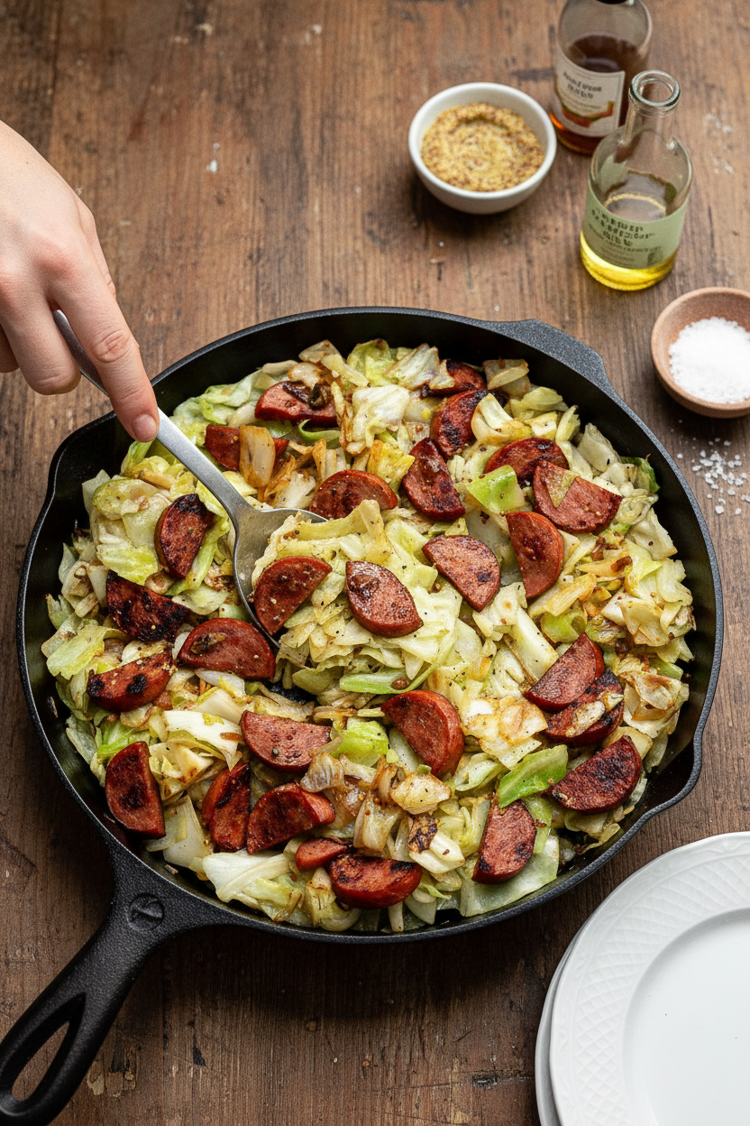 Smoked Sausage and Cabbage Skillet Dinner