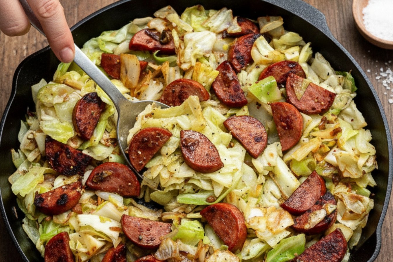 Sautéed Cabbage and Smoked Sausage Skillet