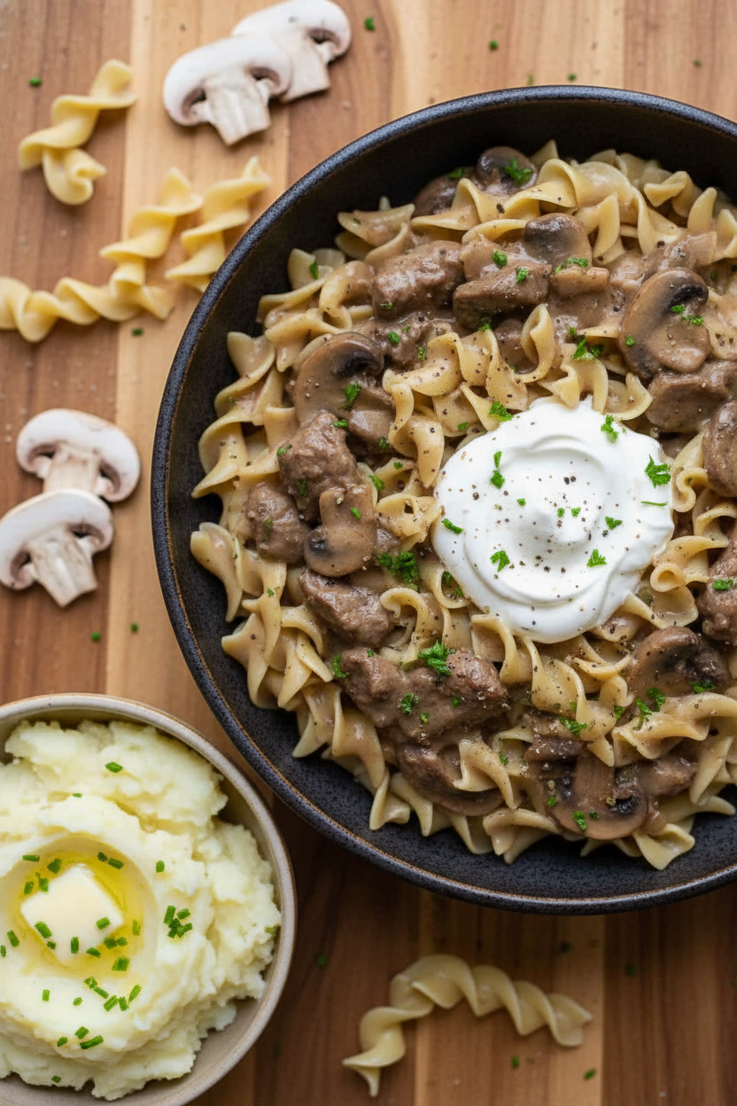 Speedy Beef and Mushroom Stroganoff