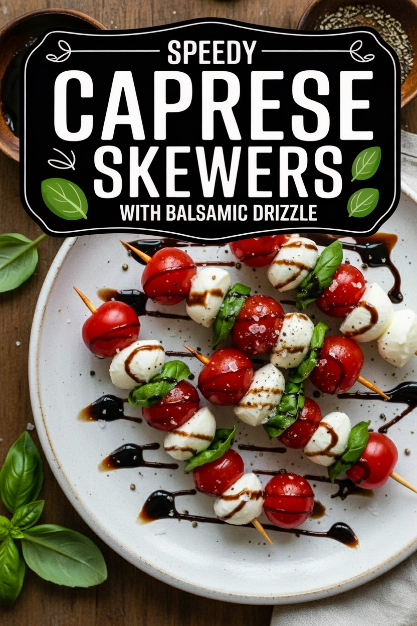 Speedy Caprese Skewers with Balsamic Drizzle