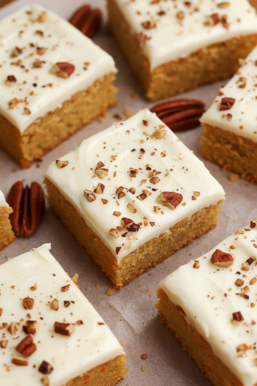 Spiced Carrot Cake Bars with Cinnamon Glaze
