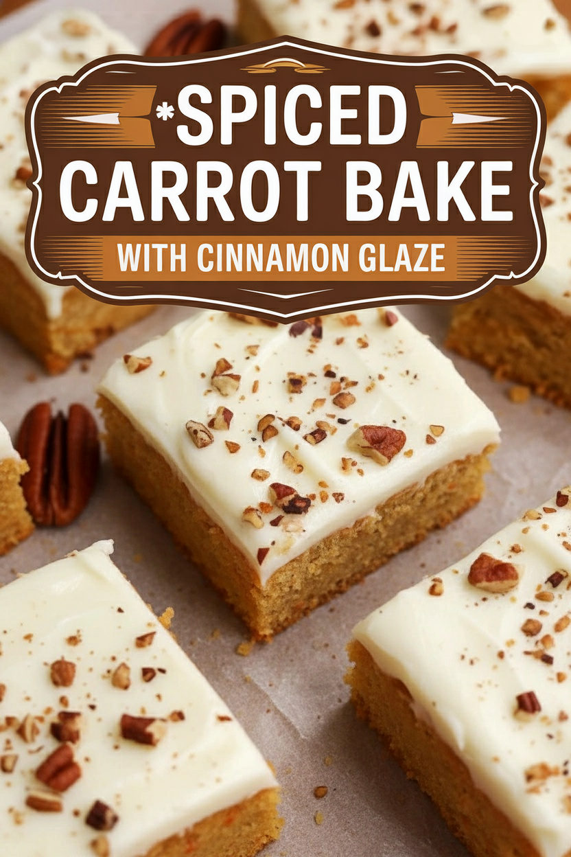 Spiced Carrot Cake Bars with Cinnamon Glaze