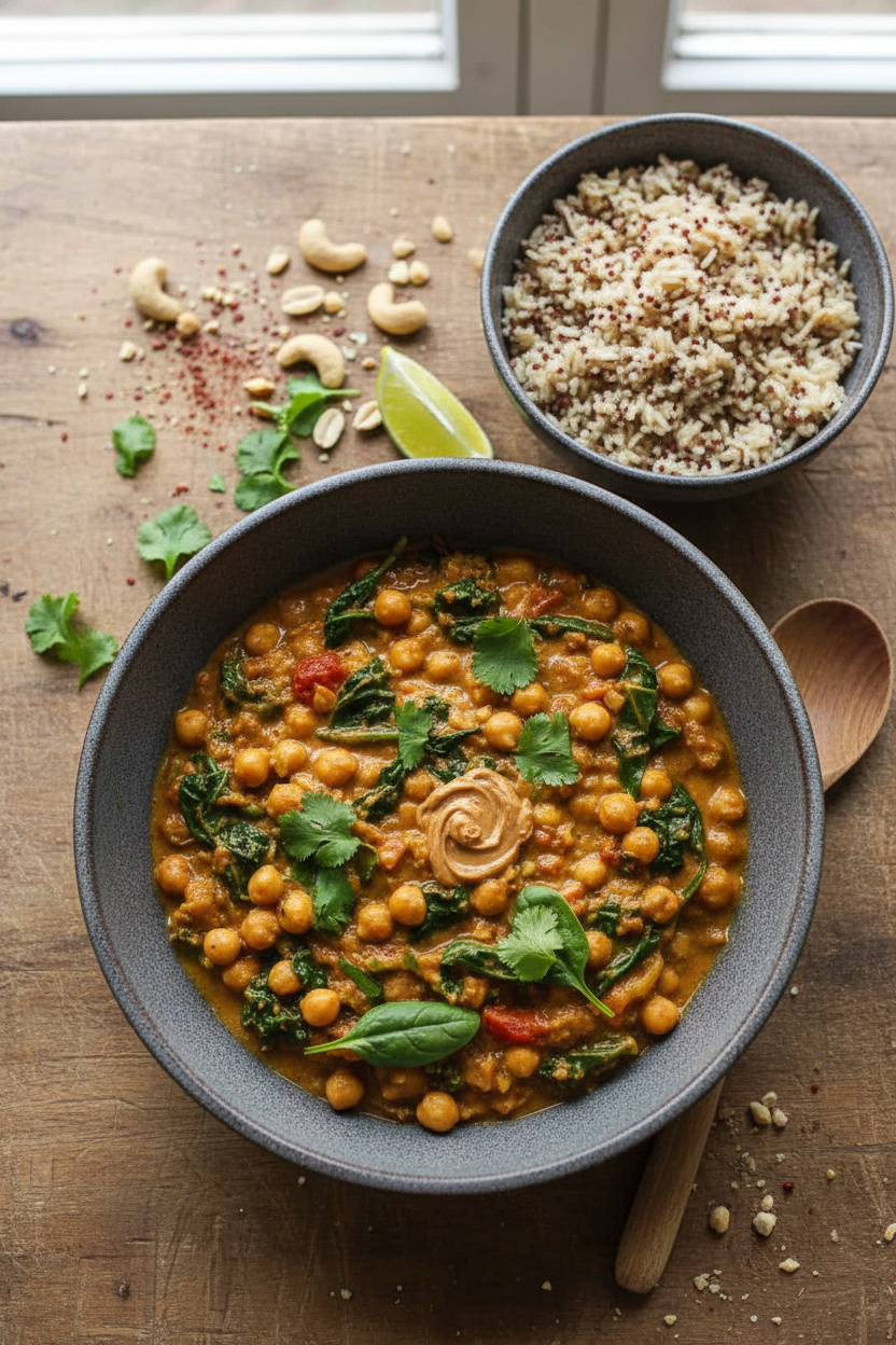 Spiced Chickpea and Spinach Curry