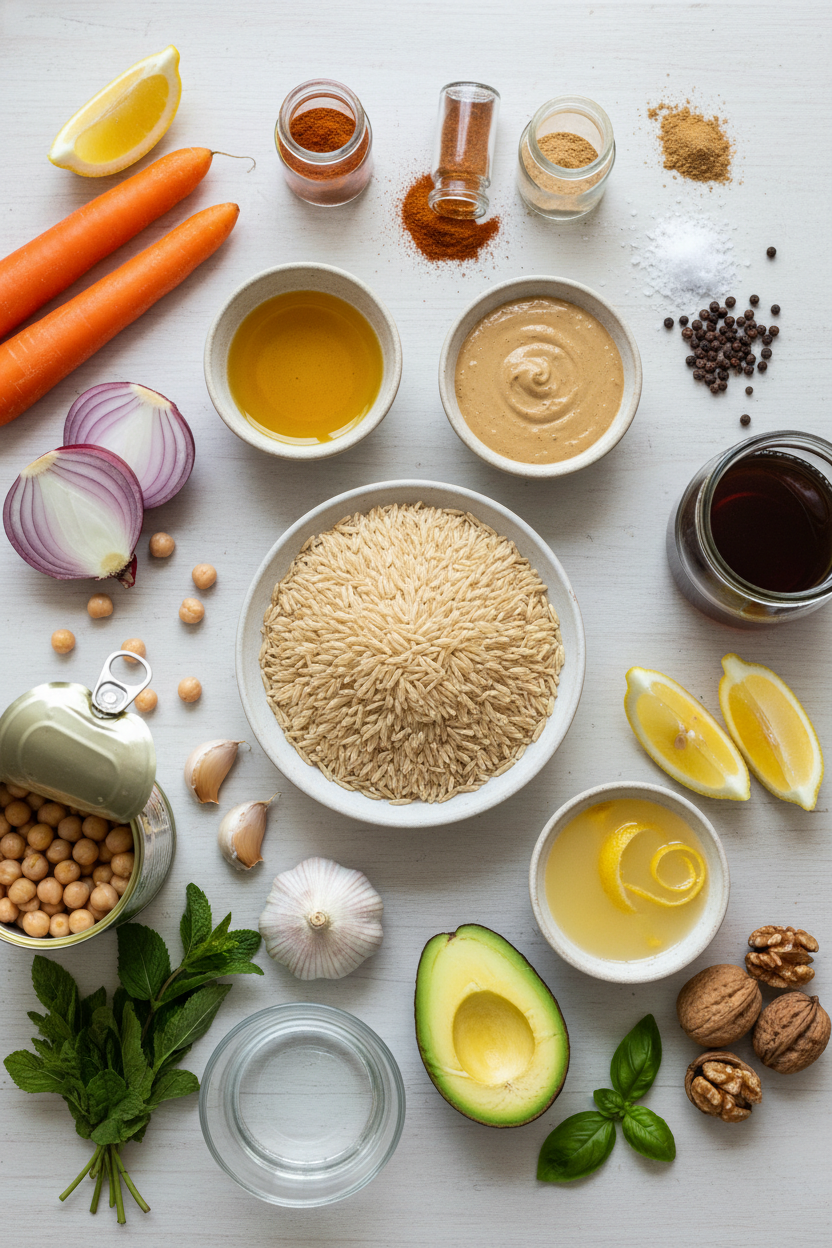 Spiced Roasted Carrot Chickpea Bowl