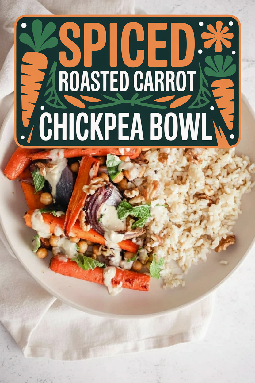 Spiced Roasted Carrot Chickpea Bowl