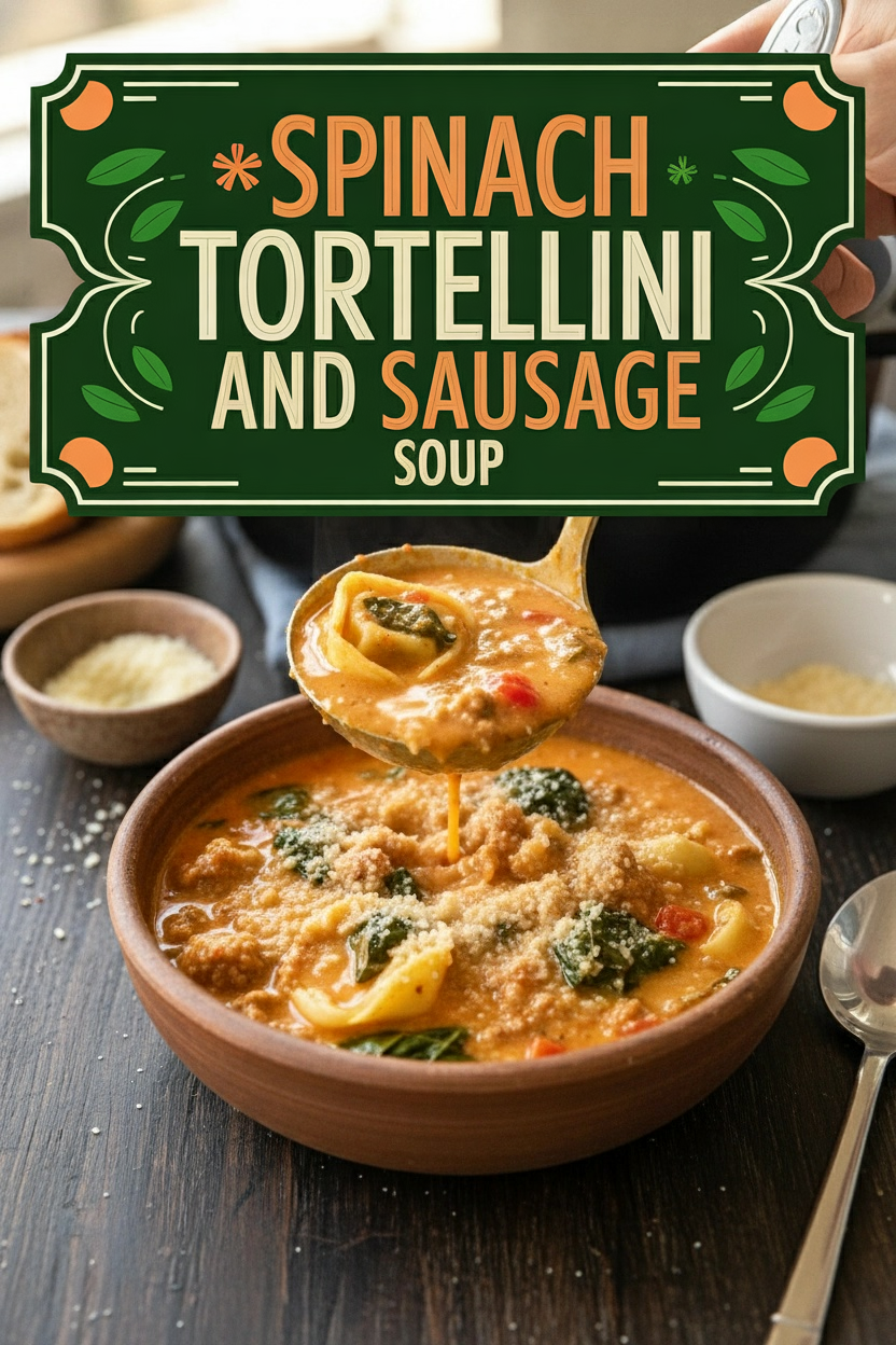 Spinach Tortellini and Sausage Soup
