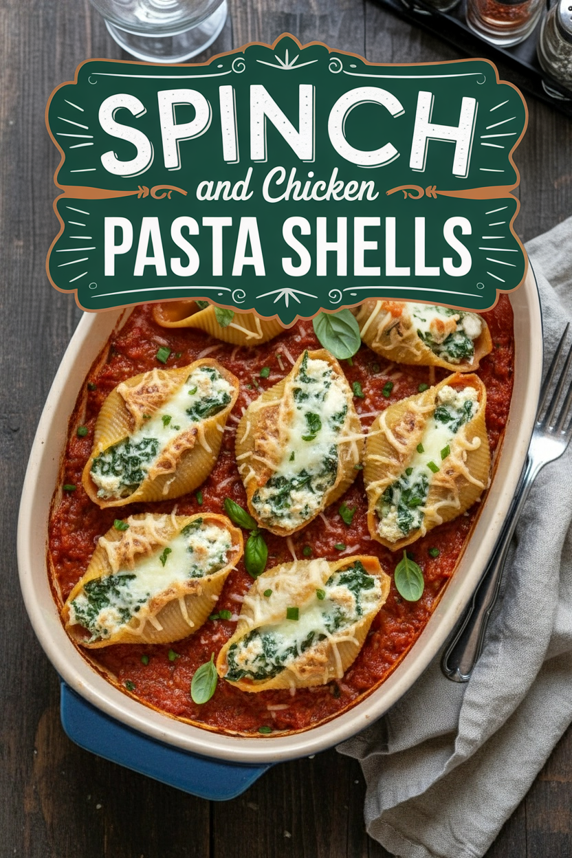 Spinach and Chicken Stuffed Pasta Shells