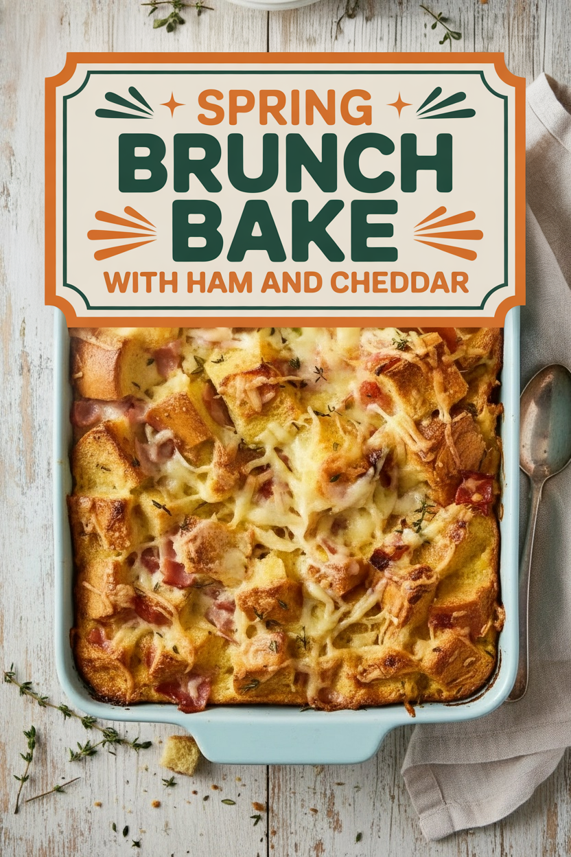 Spring Brunch Bake with Ham and Cheddar